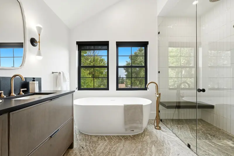 Bathroom with a freestanding tub
